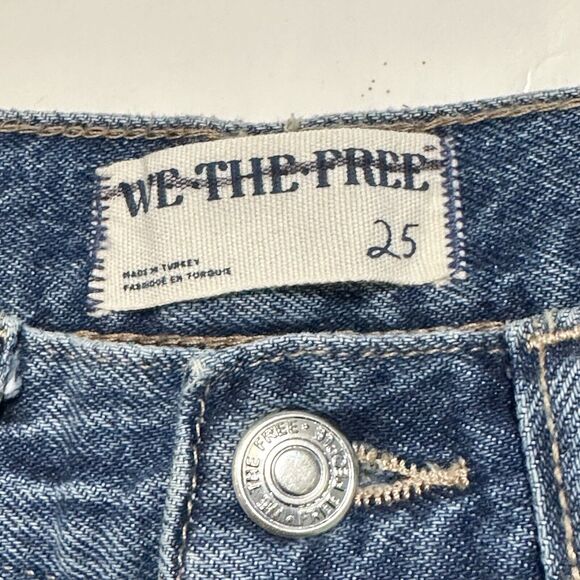 We The Free People Jeans Size 25 Bare With Me Mid Rise Straight Leg Patchwork - Picture 9 of 16